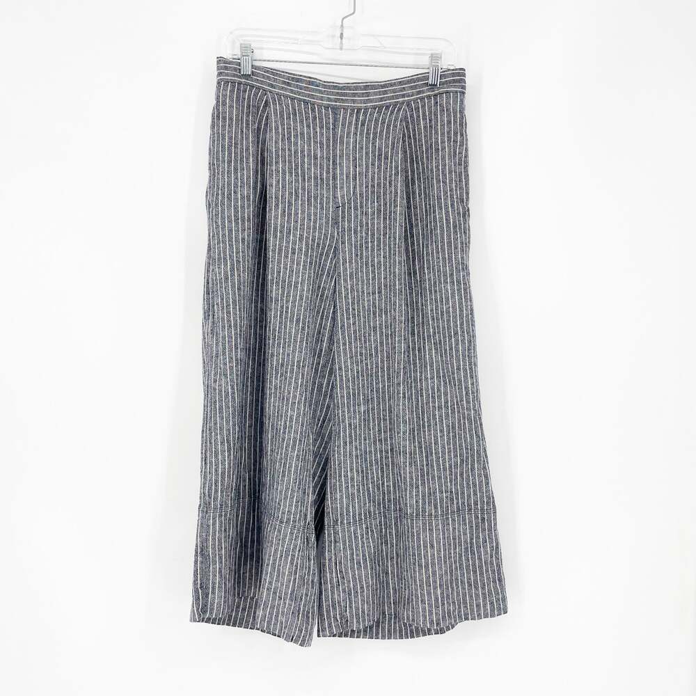 Banana Republic Linen Blend Wide Leg Stripe Pants Small